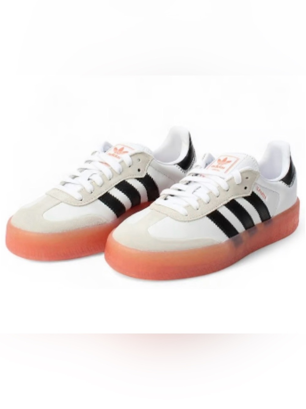 adidas White, black and Semi Coral gum women Sneakers